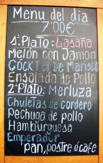 Menu del dia, Barcelona