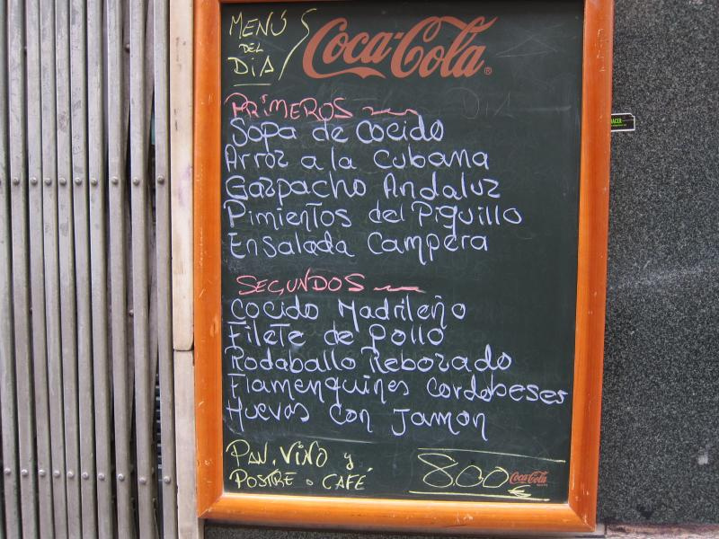 Menu du jour