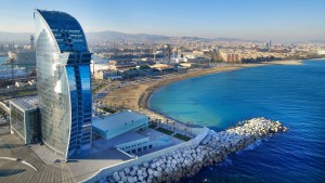 Swimming in Barceloneta Beach