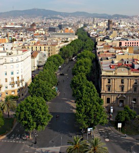 Straat La Rambla in Barcelona